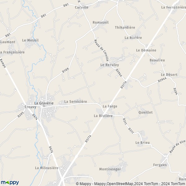 La carte pour la ville de La Graverie, 14350 Souleuvre-en-Bocage