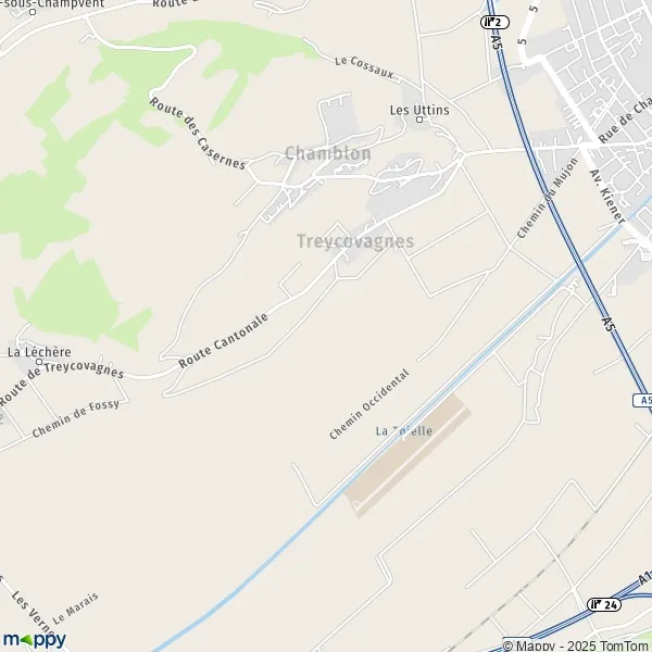 La carte pour la ville de Treycovagnes 1436