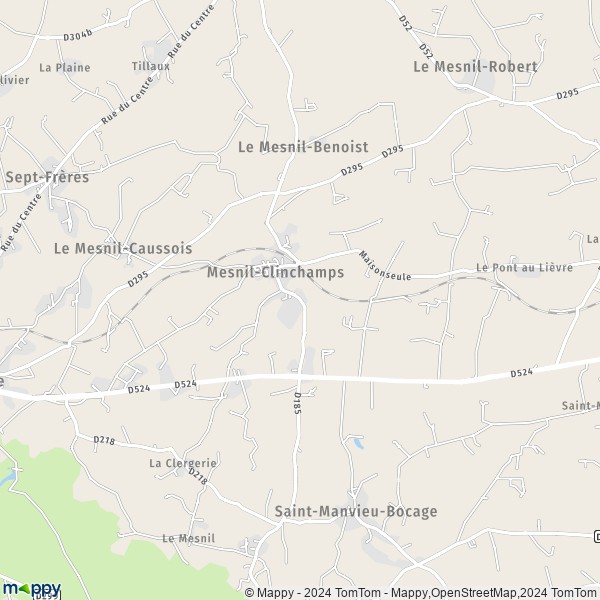 La carte pour la ville de Mesnil-Clinchamps, 14380 Noues-de-Sienne