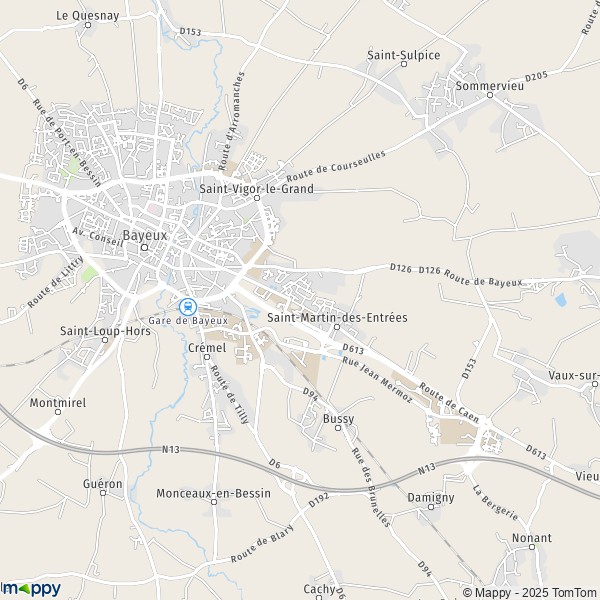Carte Z.A.I. Route de Caen, 14400 Bayeux