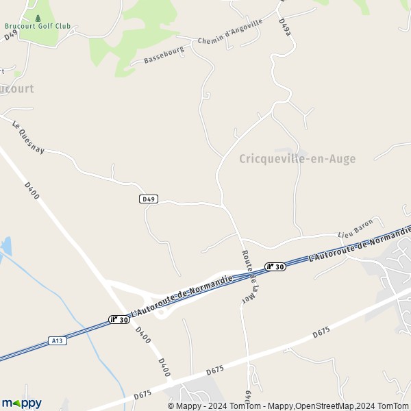 La carte pour la ville de Cricqueville-en-Auge 14430