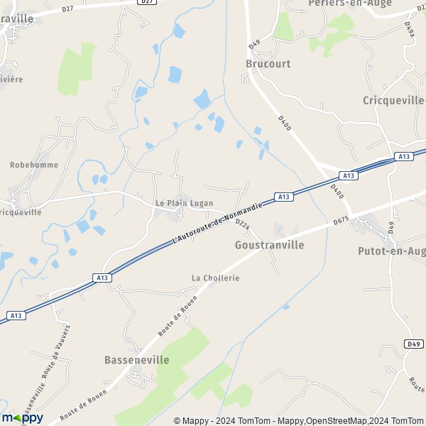 La carte pour la ville de Goustranville 14430