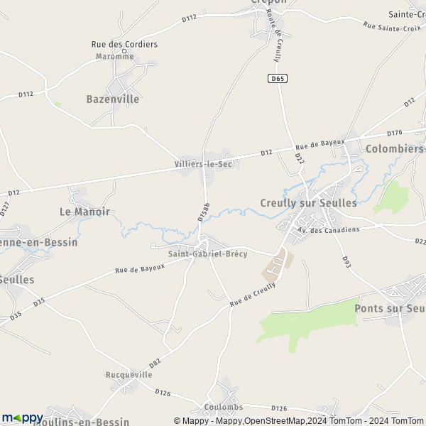 La carte pour la ville de Creully-sur-Seulles 14480