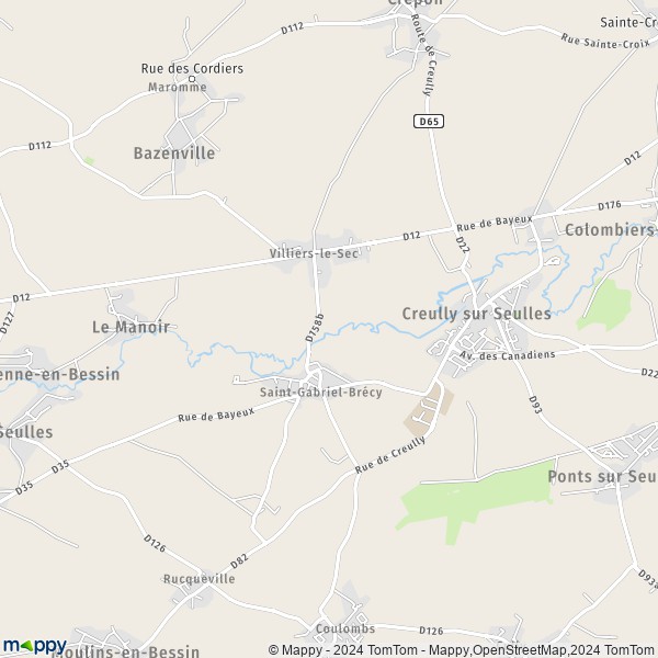 La carte pour la ville de Villiers-le-Sec, 14480 Creully sur Seulles