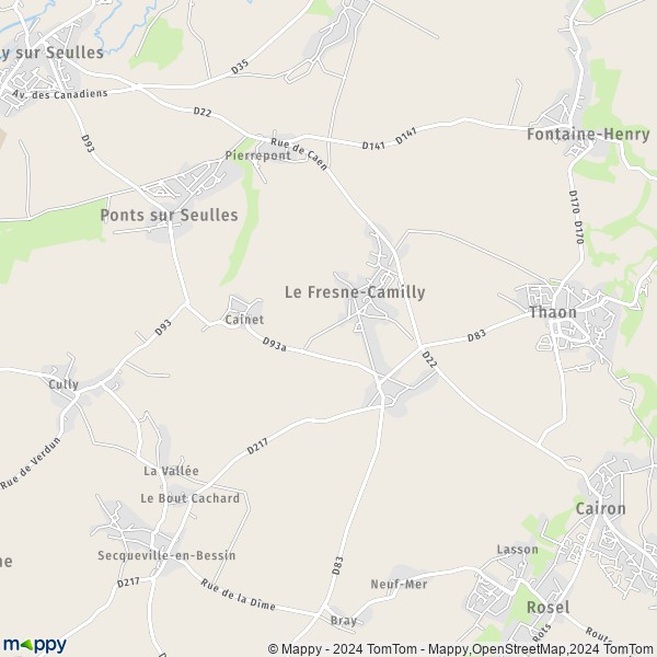 La carte pour la ville de Le Fresne-Camilly 14480