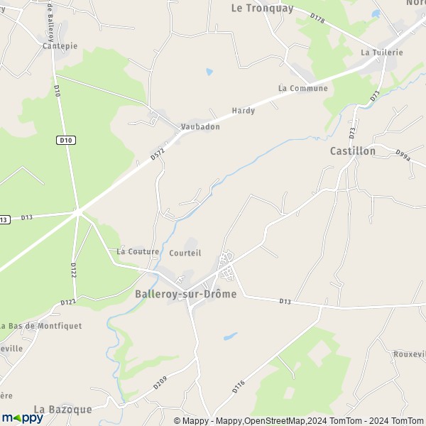 La carte pour la ville de Balleroy-sur-Drôme 14490