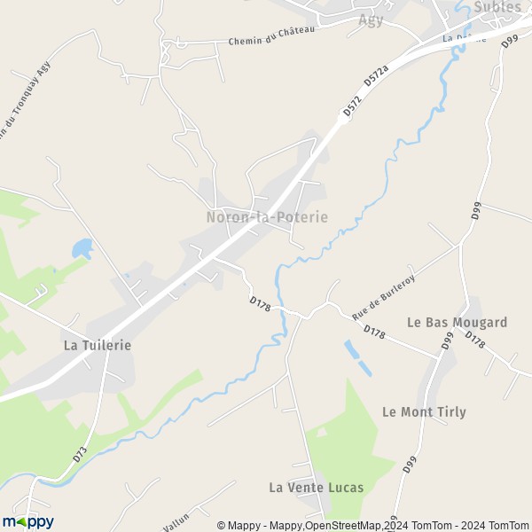 La carte pour la ville de Noron-la-Poterie 14490