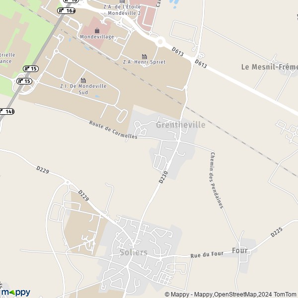 La carte pour la ville de Grentheville 14540