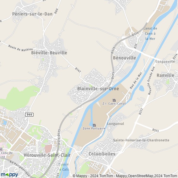 La carte pour la ville de Blainville-sur-Orne 14550