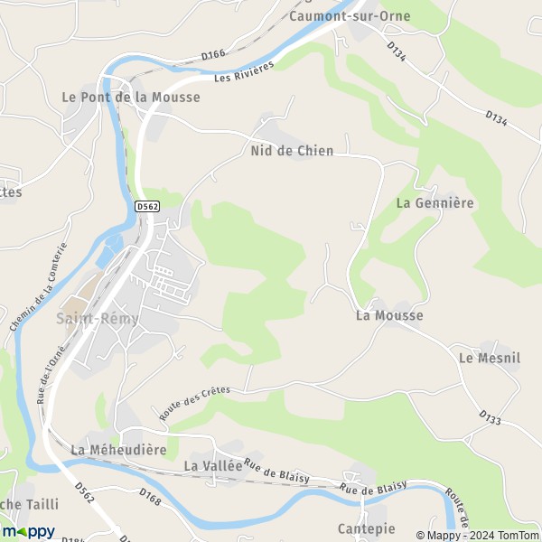 La carte pour la ville de Saint-Rémy 14570