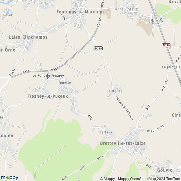 La carte pour la ville de Fresney-le-Puceux 14680