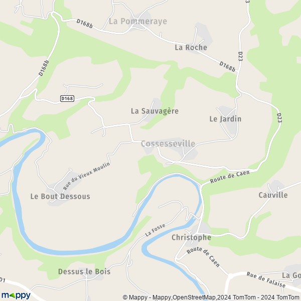 La carte pour la ville de Cossesseville 14690
