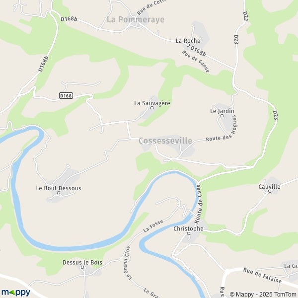 La carte pour la ville de Cossesseville 14690