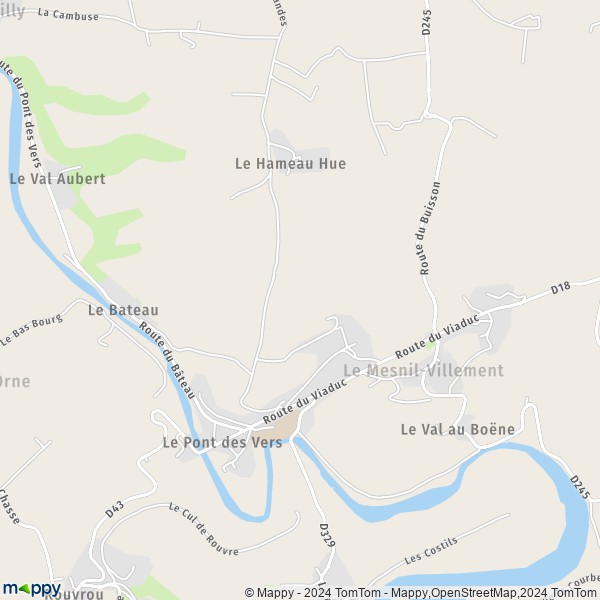 La carte pour la ville de Le Mesnil-Villement 14690