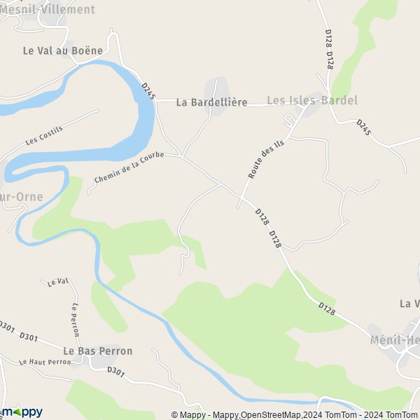 La carte pour la ville de Les Isles-Bardel 14690