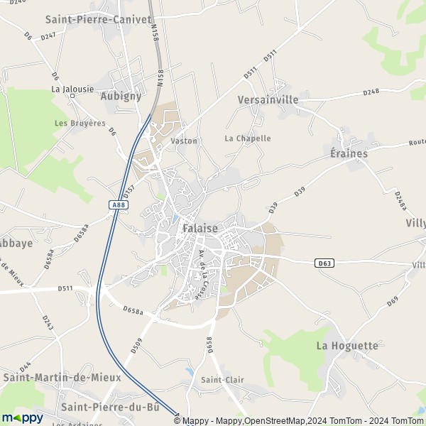 La carte pour la ville de Falaise 14700