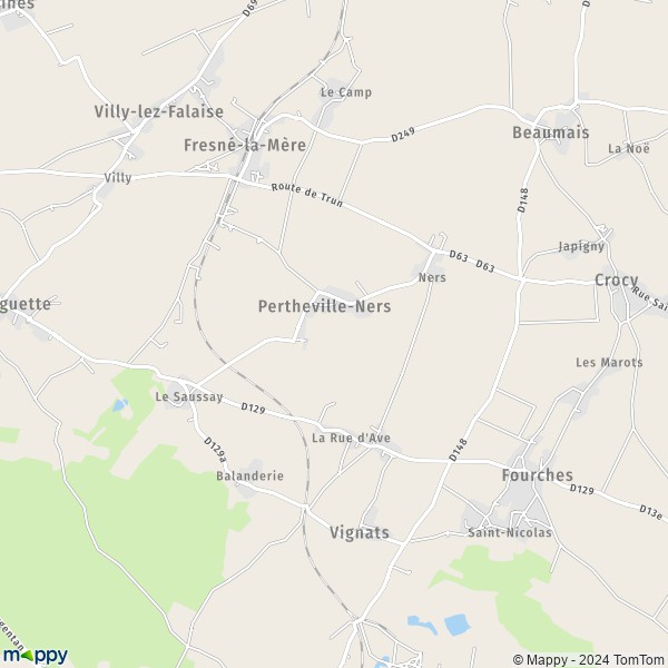 La carte pour la ville de Pertheville-Ners 14700