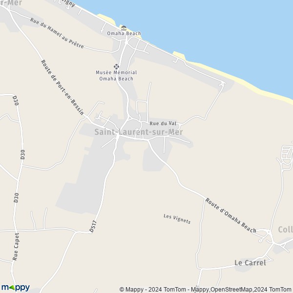 La carte pour la ville de Saint-Laurent-sur-Mer 14710