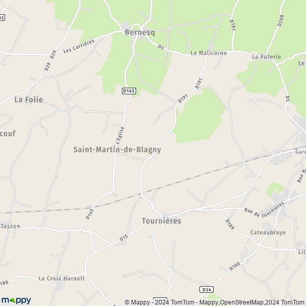 La carte pour la ville de Saint-Martin-de-Blagny 14710