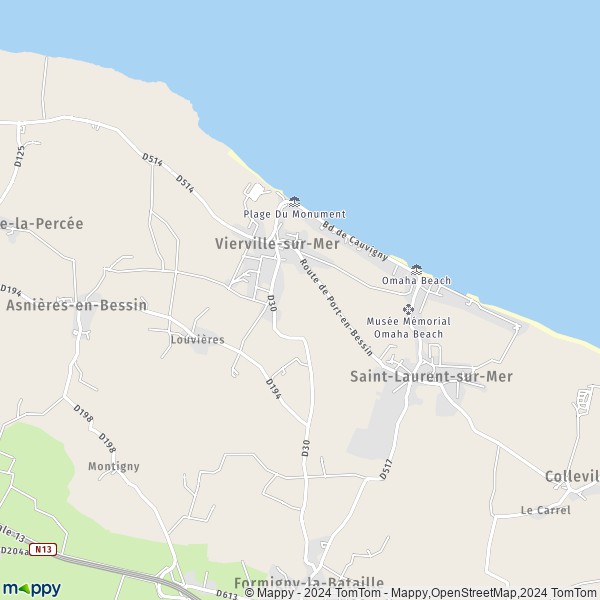 La carte pour la ville de Vierville-sur-Mer 14710