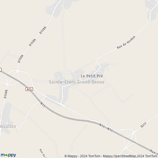 La carte pour la ville de Sainte-Croix-Grand-Tonne, 14740 Thue-et-Mue
