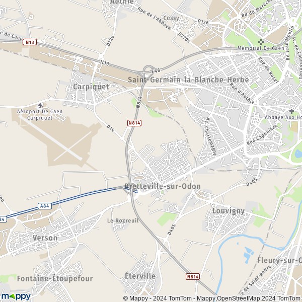 La carte pour la ville de Bretteville-sur-Odon 14760