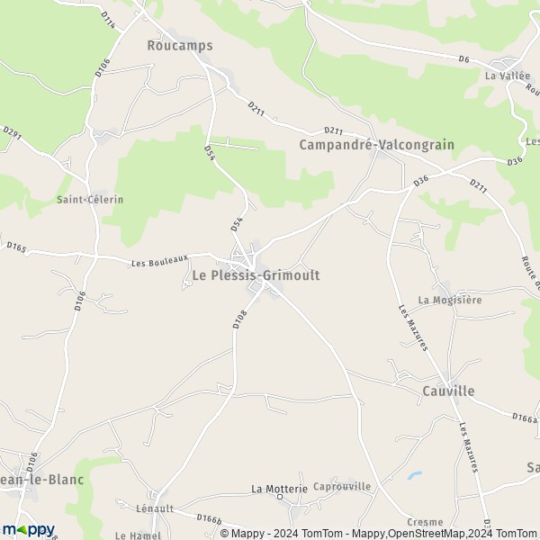La carte pour la ville de Le Plessis-Grimoult, 14770 Les Monts-d'Aunay