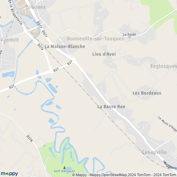 La carte pour la ville de Bonneville-sur-Touques 14800