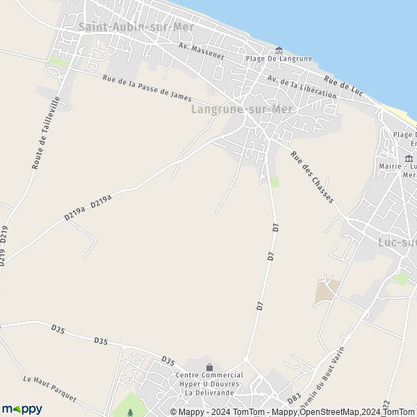 La carte pour la ville de Langrune-sur-Mer 14830