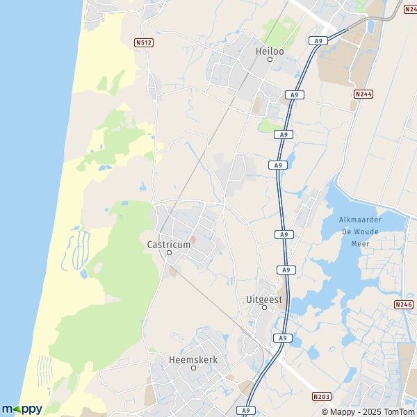 La carte pour la ville de Castricum 1488-1921
