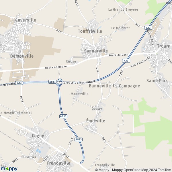 La carte pour la ville de Banneville-la-Campagne 14940