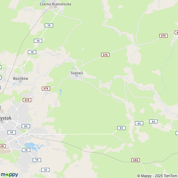 La carte pour la ville de Gmina Supraśl 15-509-16-030