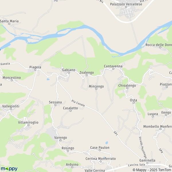 La carte pour la ville de Gabiano 15020