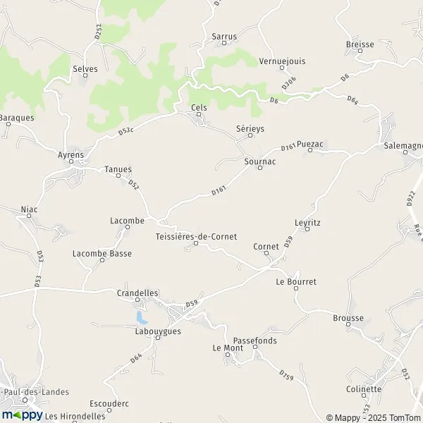 Plan carte de (15250) et