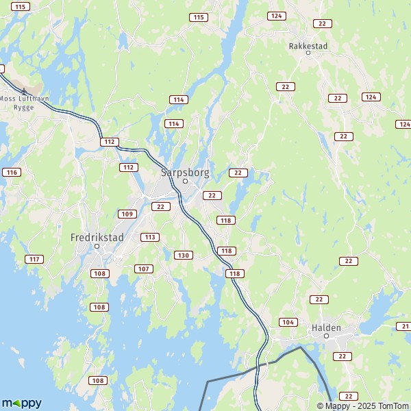 La carte pour la ville de Sarpsborg 1593-1743