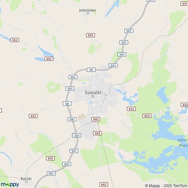La carte pour la ville de Suwalki 16-400