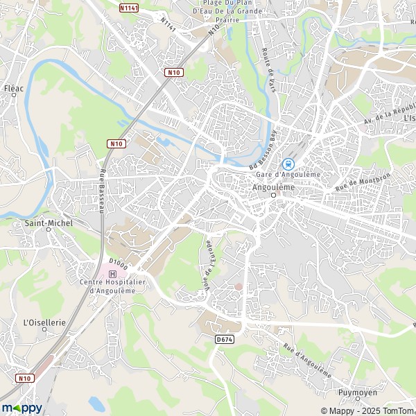 La carte pour la ville de Angoulême 16000