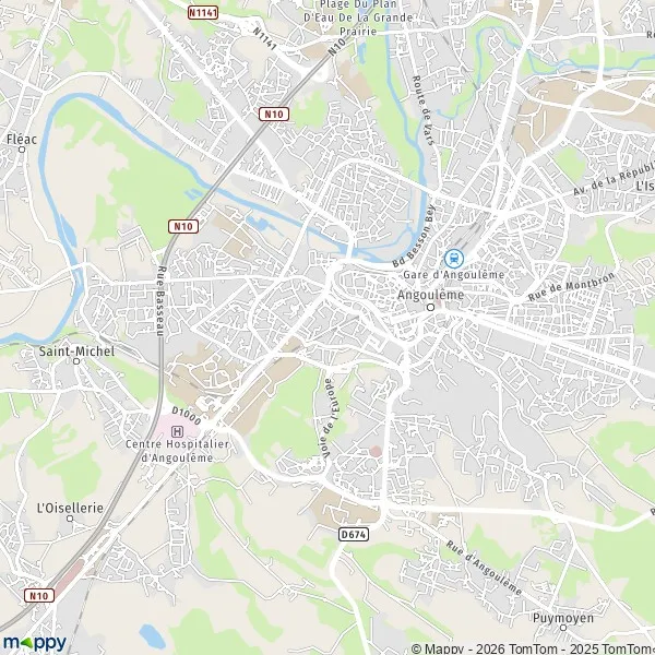 carte angouleme et alentours Plan Angouleme Carte De Angouleme 16000 Et Infos Pratiques carte angouleme et alentours