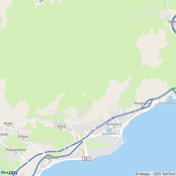 La carte pour la ville de Arenzano 16011