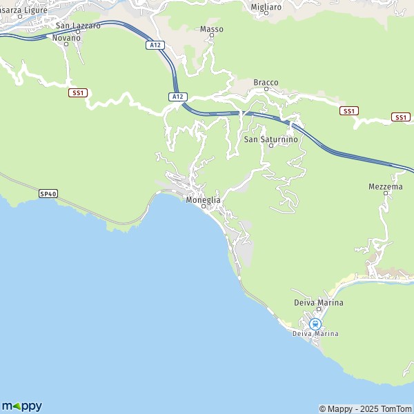 La carte pour la ville de Moneglia 16030