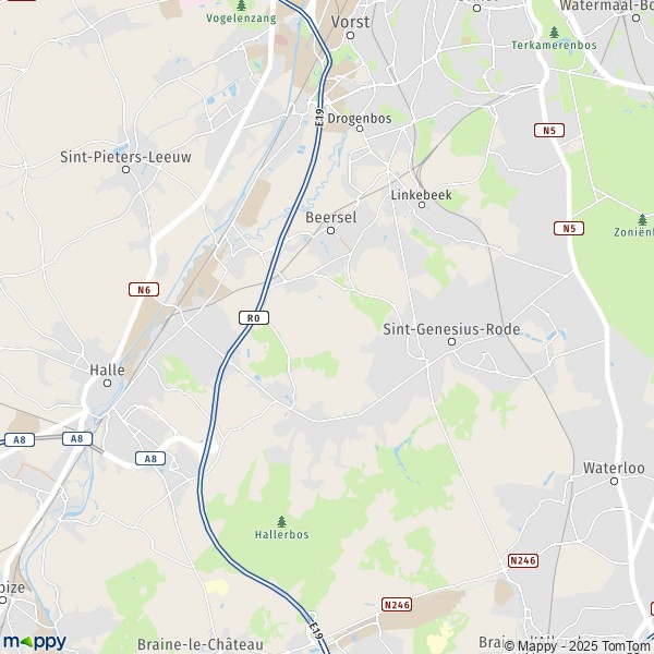 La carte pour la ville de 1630-1654 Beersel