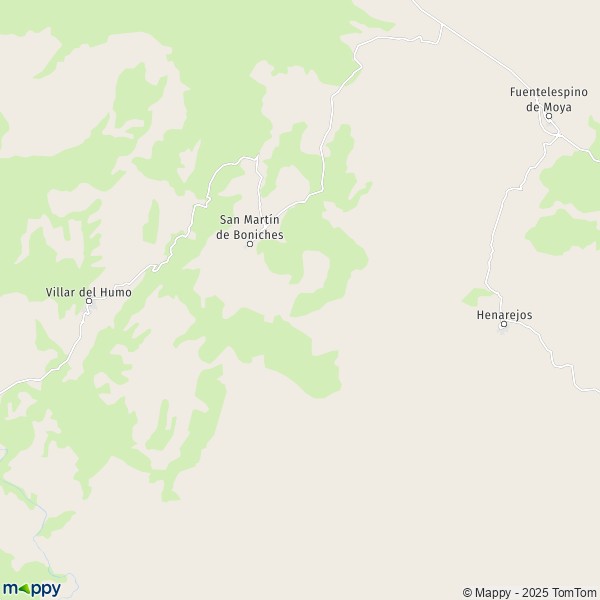 La carte pour la ville de 16370 San Martín de Boniches