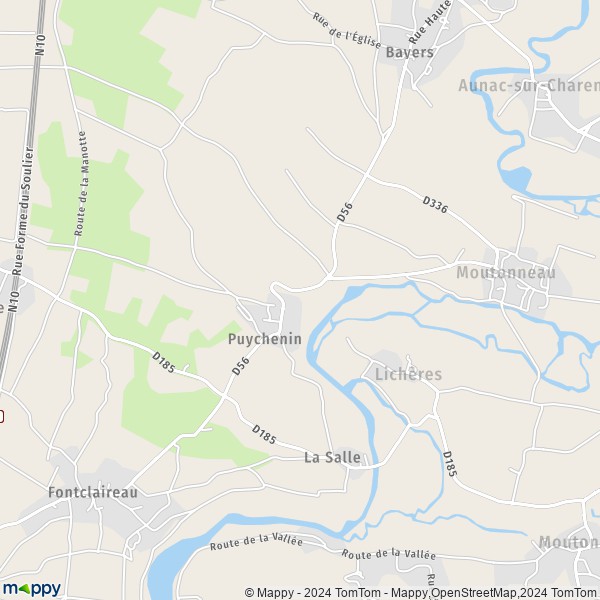 La carte pour la ville de Lichères 16460