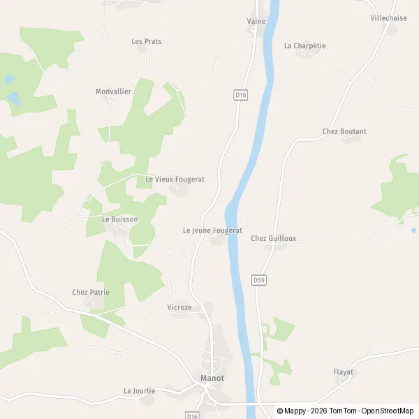 Plan Bellevue : carte de Bellevue, 16500 Manot et infos pratiques