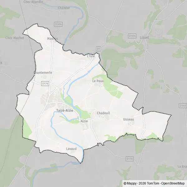 Plan Taizé-Aizie : carte de Taizé-Aizie (16700) et infos pratiques