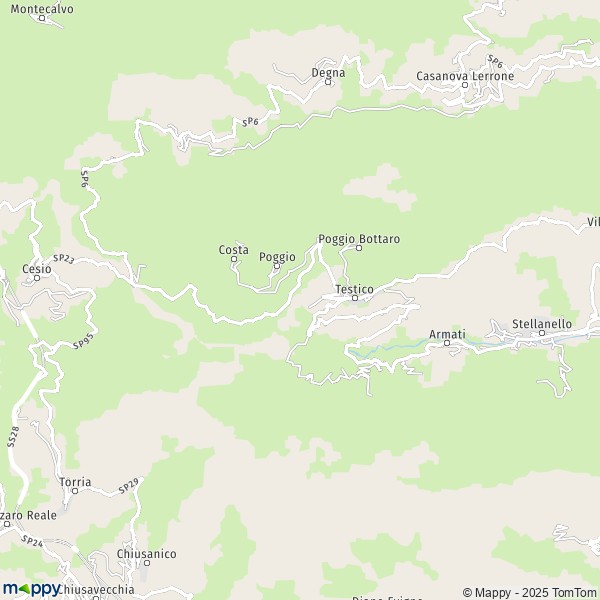 La carte pour la ville de Testico 17020