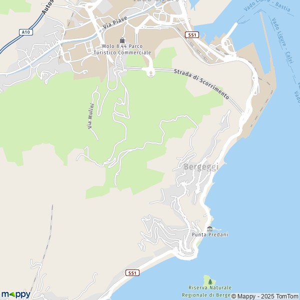 La carte pour la ville de Bergeggi 17028