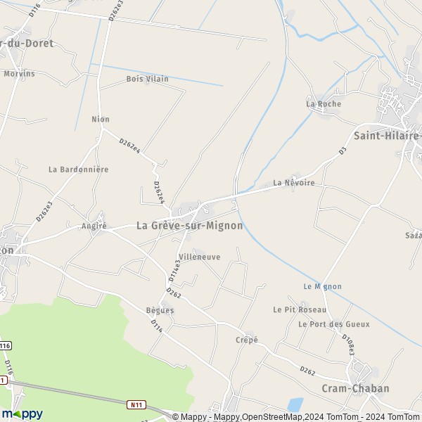 La carte pour la ville de La Grève-sur-Mignon 17170