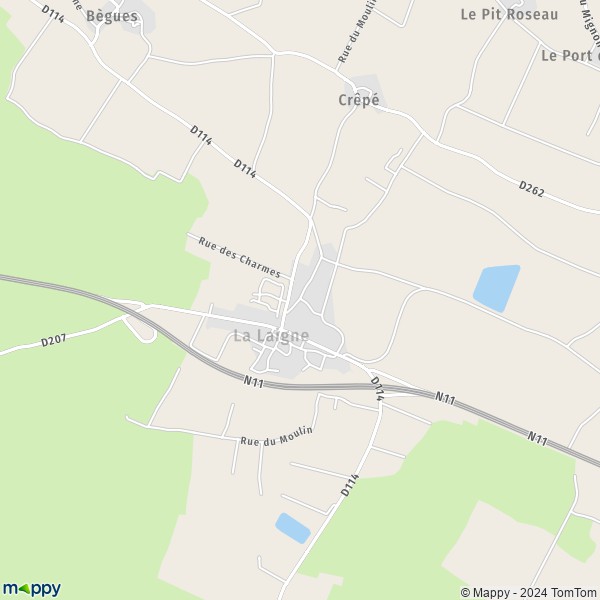 La carte pour la ville de La Laigne 17170