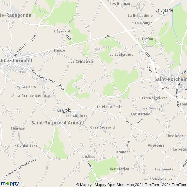 La carte pour la ville de Saint-Sulpice-d'Arnoult 17250